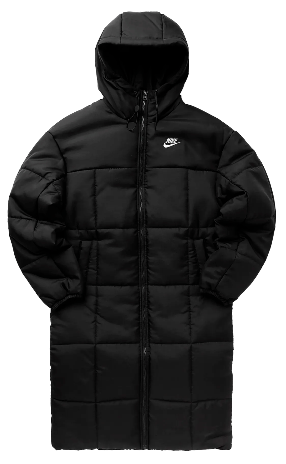 nike black longline down filled coat